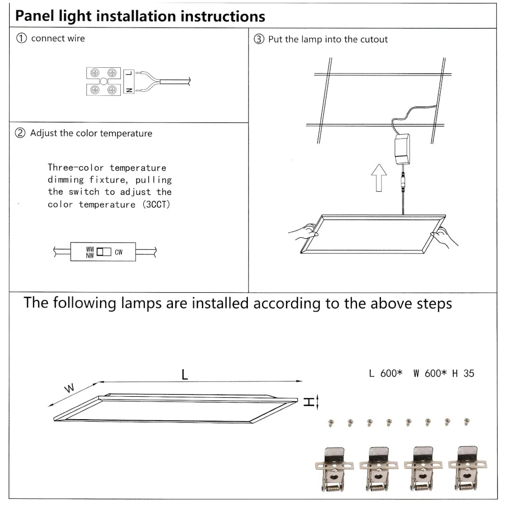 Panel LED tipo BACKLIT 3CCT 2x2 de 42 Watts (TEKLED)