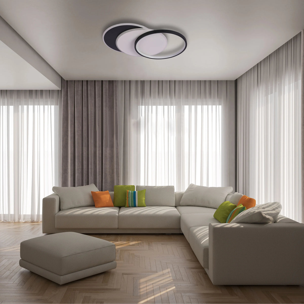 Lámpara de Techo LED con Bandejas Superpuestas, CCT