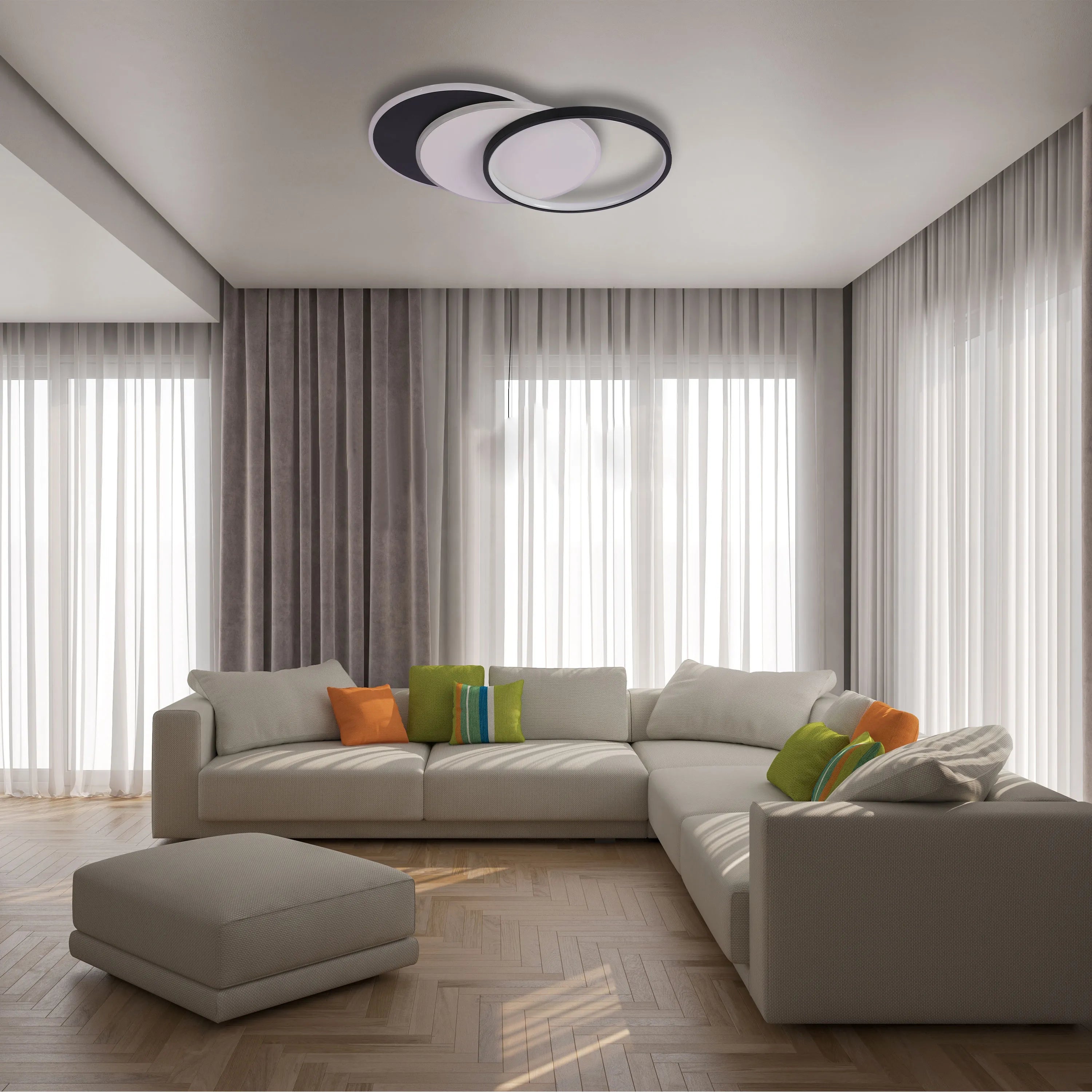 Lámpara de Techo LED con Bandejas Superpuestas, CCT
