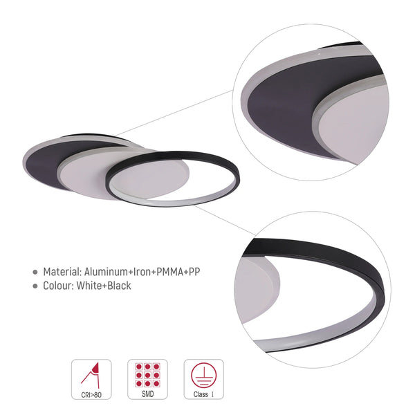 Lámpara de Techo LED con Bandejas Superpuestas, CCT