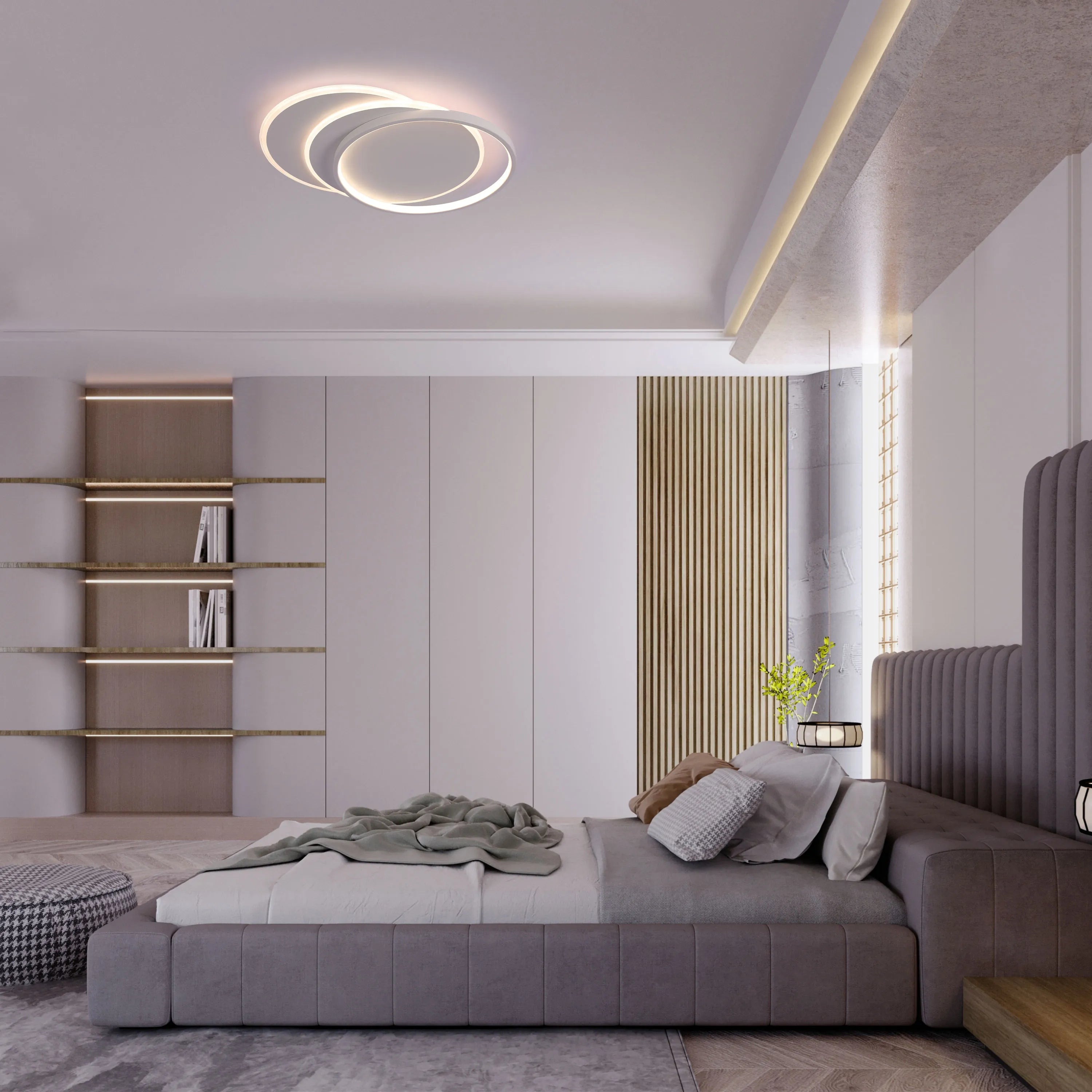Lámpara de Techo LED con Bandejas Superpuestas, CCT