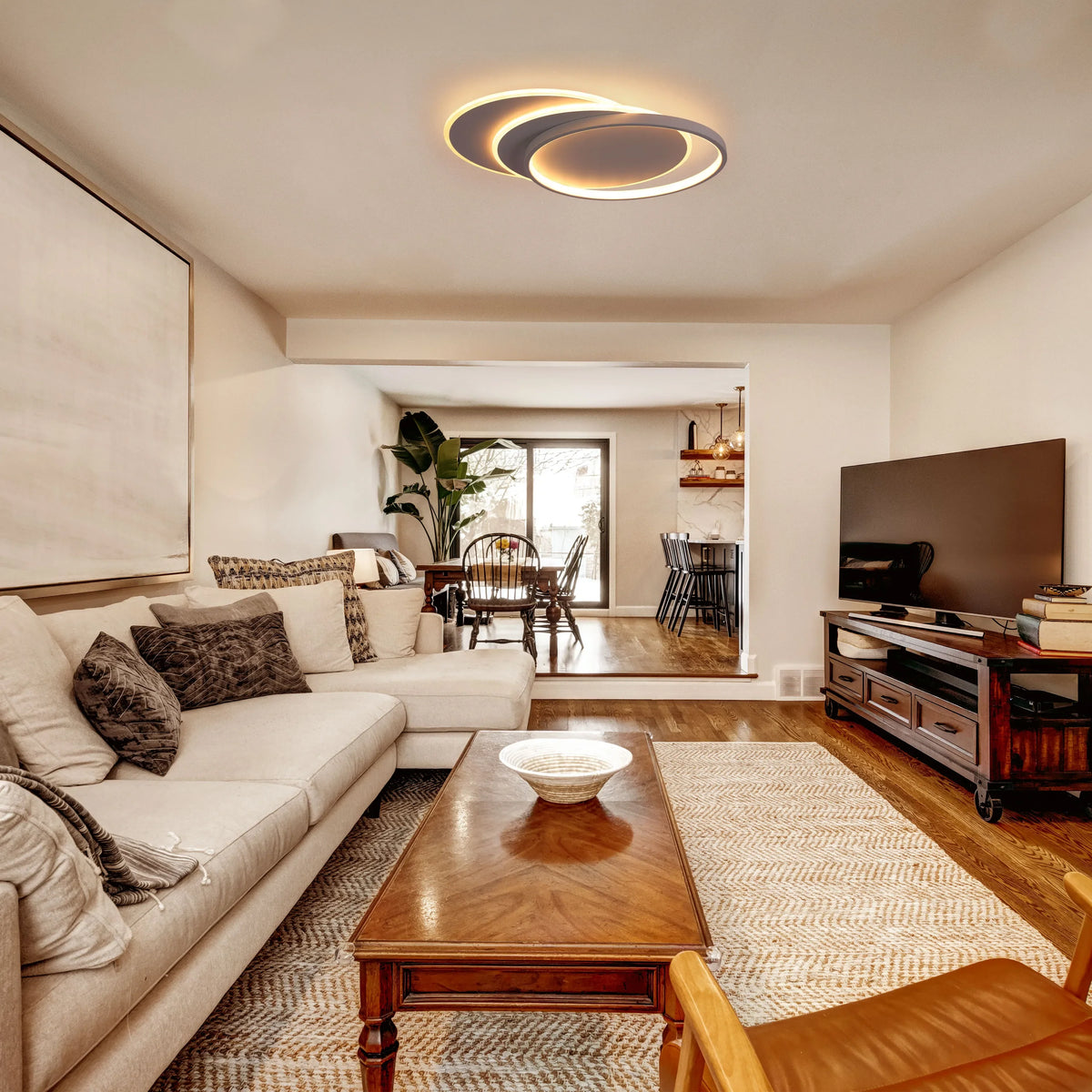 Lámpara de Techo LED con Bandejas Superpuestas, CCT