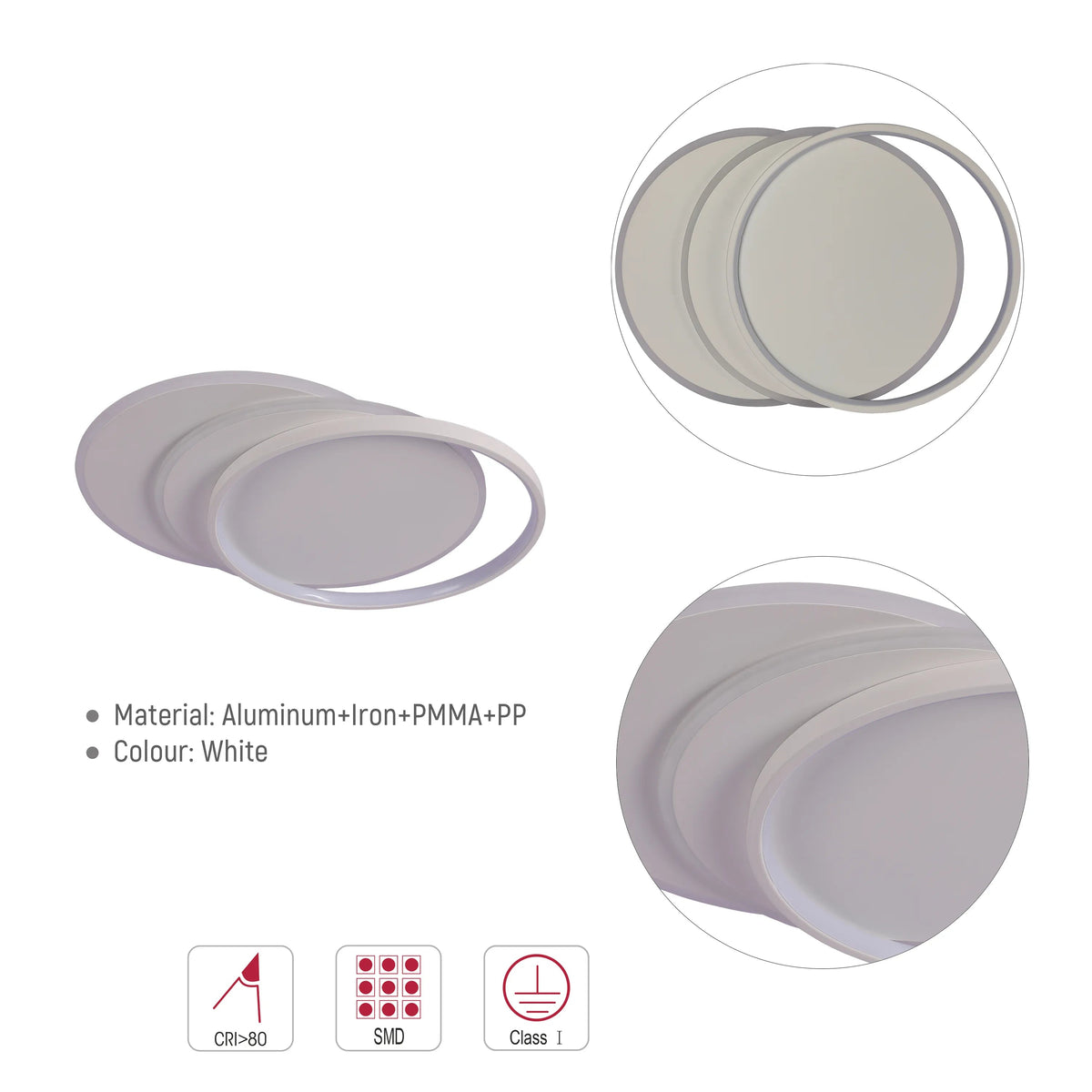 Lámpara de Techo LED con Bandejas Superpuestas, CCT