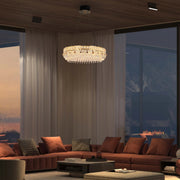 Crystal Gold Ceiling Lampara decorativa, Modelo Light Q89109 85 watts 3 Colour D600mm