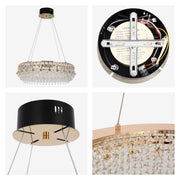 Crystal Gold Ceiling Lampara decorativa, Modelo Light Q89109 85 watts 3 Colour D600mm