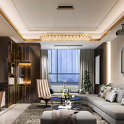 Crystal Gold Ceiling Lampara decorativa, Modelo Light Q89109 85 watts 3 Colour  L 1200mm