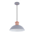Lámpara colgante tipo cúpula con acabado en cobre - Casquillo E27, regulable, 370 mm de diámetro