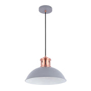 Lámpara colgante tipo cúpula con acabado en cobre - Casquillo E27, regulable, 370 mm de diámetro