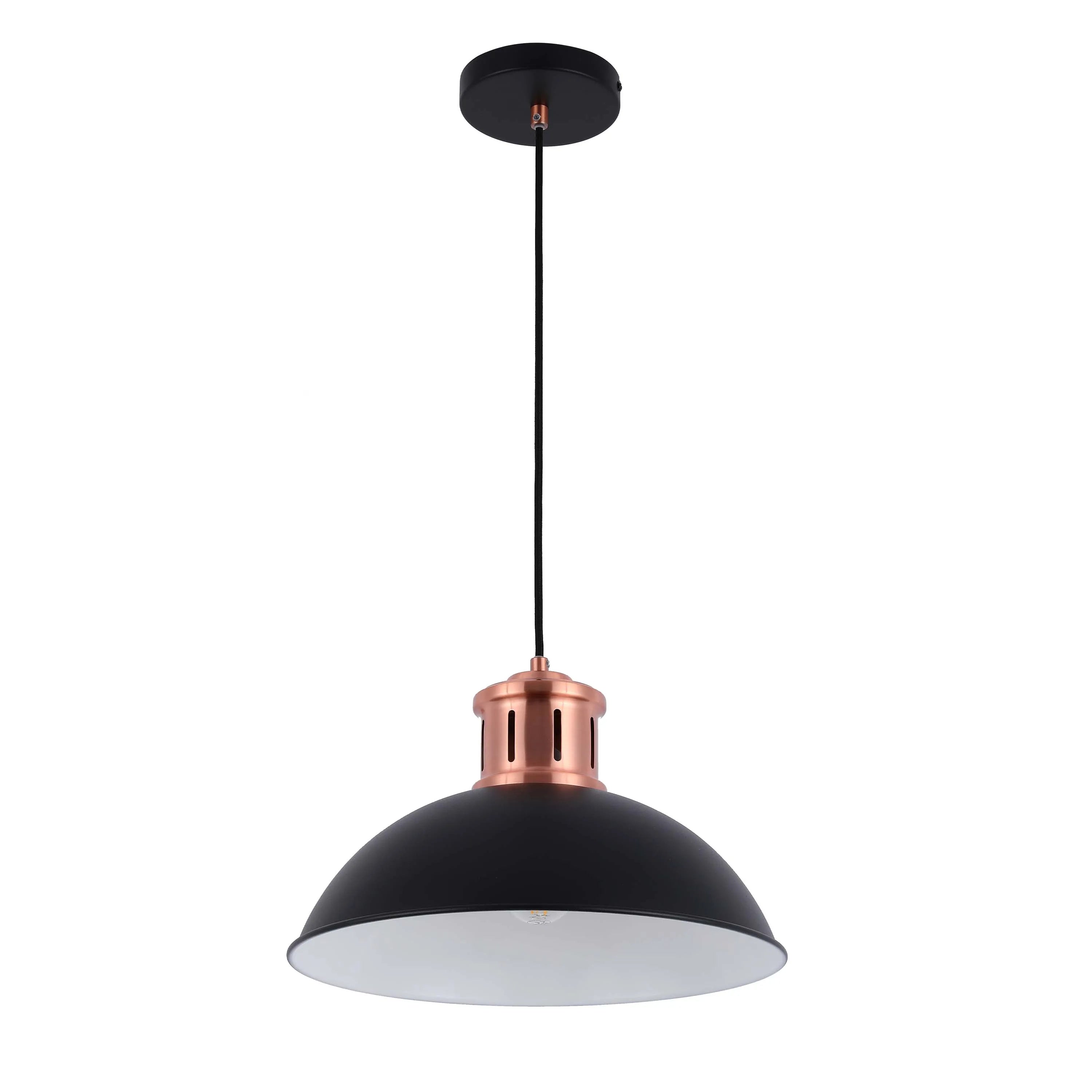 Lámpara colgante tipo cúpula con acabado en cobre - Casquillo E27, regulable, 370 mm de diámetro