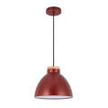 Lámpara colgante tipo cúpula con detalle en madera – Casquillo E27, máximo 40W, IP20