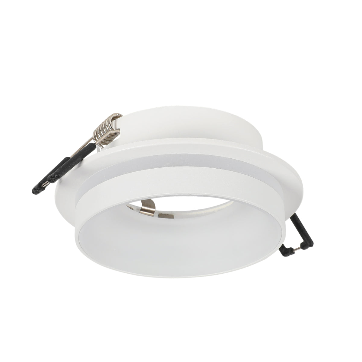 Foco empotrado de aluminio con acrílico dual, ideal para salas modernas y elegante iluminación ambiental.