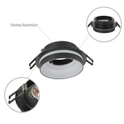 Imagen de un downlight empotrado de aluminio con detalle en acrílico, ideal para iluminar cocinas con estilo contemporáneo.