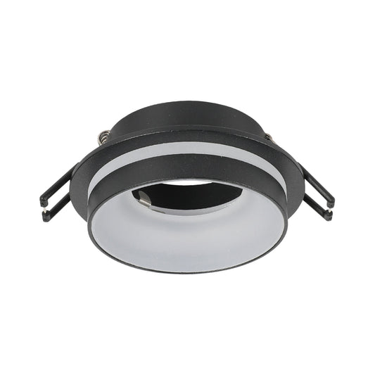 Luz empotrada de aluminio con acrílico dual y borde a juego, ideal para salas modernas y oficinas elegantes.