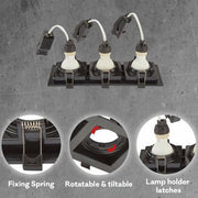 Detailed shots of Polycarbonate Grill Tilt Recessed Downlight GU10 White or Black Single Double Triple | TEKLED 164-03009 connection and mobility