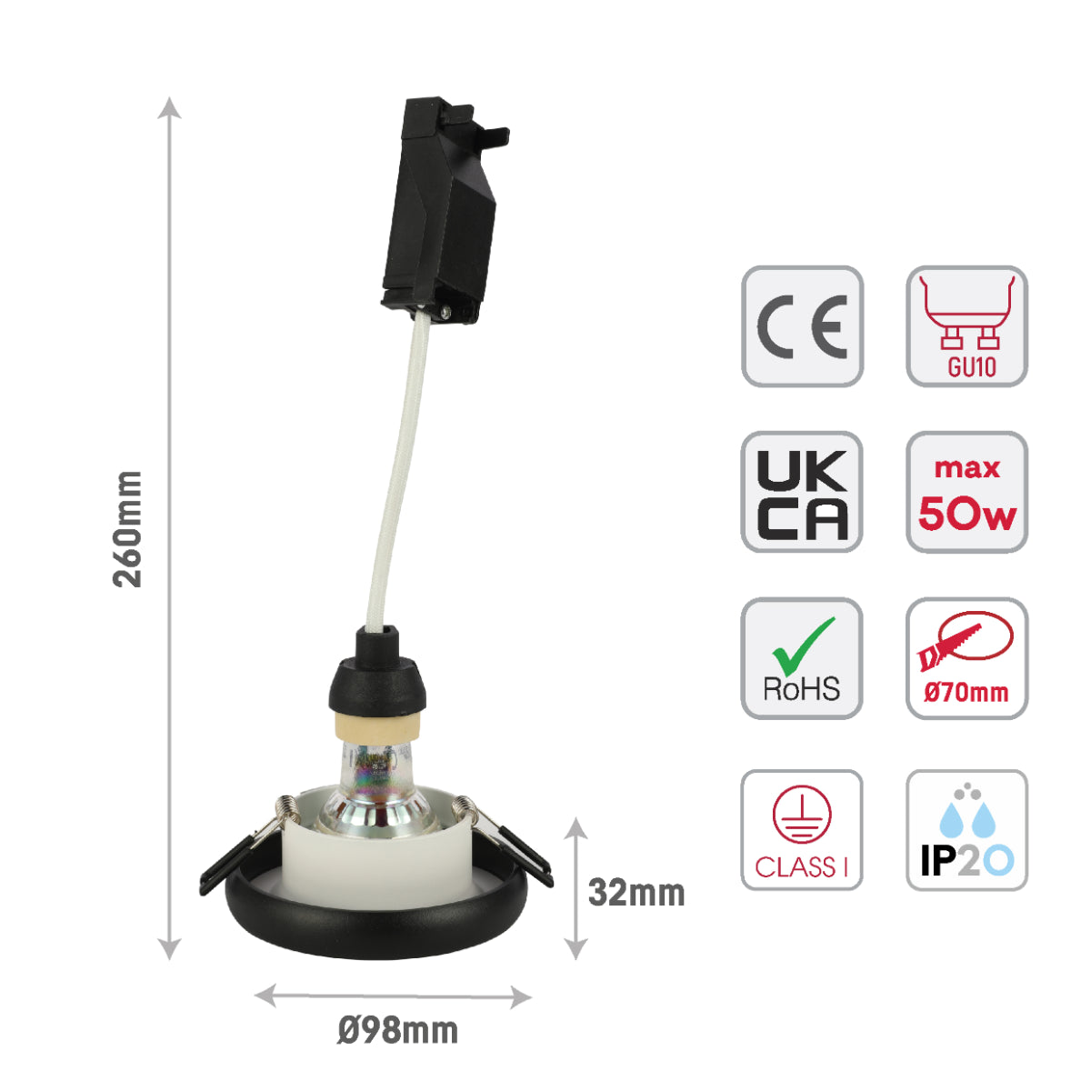 Imagen del downlight fijo de aluminio fundido con bisel acentuado, ideal para salones de estilo contemporáneo y espacios modernos.