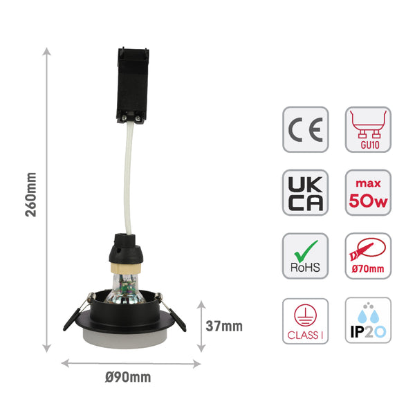 Imagen de un downlight empotrado de aluminio con acrílico opal, ideal para oficinas modernas y minimalistas.