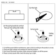 Imagen técnica de un downlight fijo con diseño de doble bisel, ideal para iluminación de cúpulas en ambientes contemporáneos.