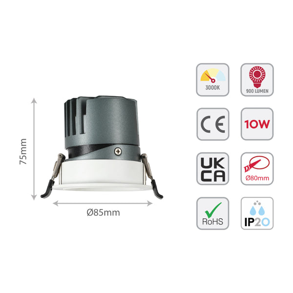 Imagen de un downlight LED COB ajustable de 10W, ideal para espacios contemporáneos como oficinas y salas de estar con estilo moderno.