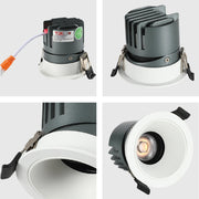 Downlight LED COB ajustable de 10W, ideal para salas modernas, ofreciendo iluminación precisa y elegante para cualquier espacio.