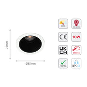 Imagen del downlight LED COB ajustable de 10W, ideal para oficinas con un estilo moderno y minimalista. Perfecto para iluminación focalizada.
