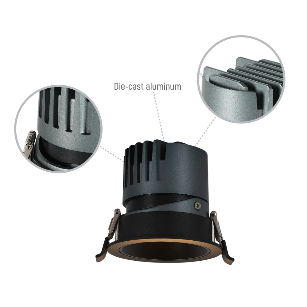 Imagen principal de un foco empotrable COB LED ajustable de 10W, ideal para iluminación moderna en salas de estar o oficinas.