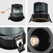 Luz empotrada LED COB ajustable de 10W, ideal para oficinas con decoración moderna y elegante.