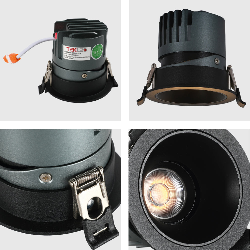 Luz empotrada LED COB ajustable de 10W, ideal para oficinas con decoración moderna y elegante.