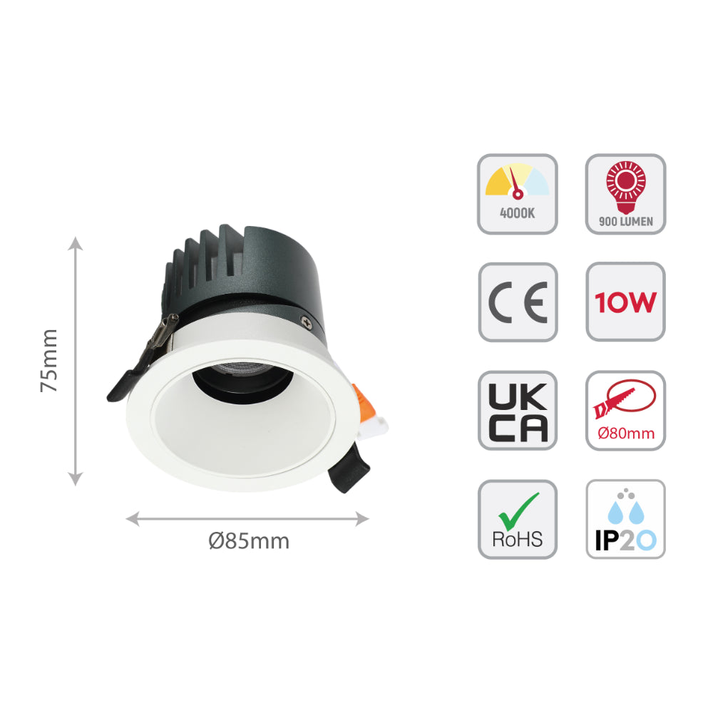 Downlight LED cob ajustable de 10W, ideal para iluminar oficinas modernas con diseño minimalista y funcional.