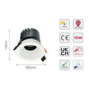 Downlight LED cob ajustable de 10W, ideal para iluminar oficinas modernas con diseño minimalista y funcional.