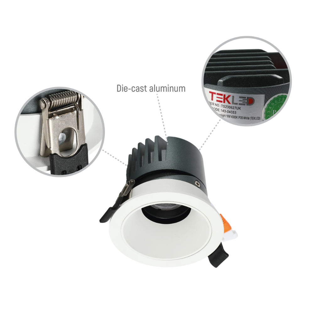 Imagen principal del downlight LED COB ajustable de 10W, ideal para oficinas modernas y espacios de trabajo con estilo contemporáneo.