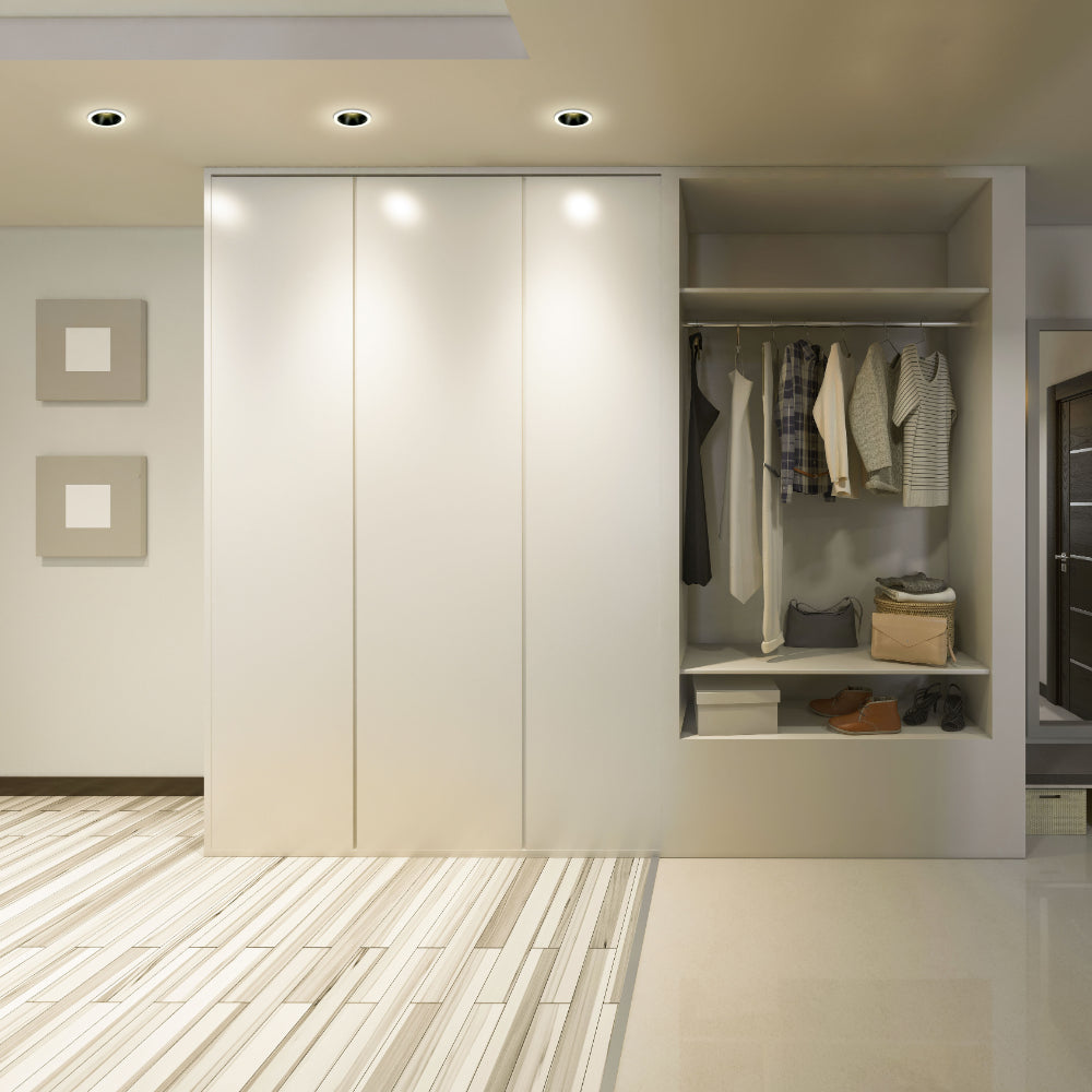 Imagen del downlight COB LED ajustable de 10W, perfecto para espacios modernos como salas y oficinas con diseño contemporáneo.