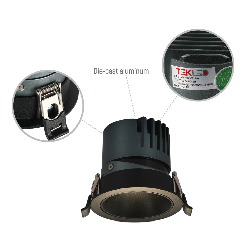 Imagen de un aplique LED downlight ajustable de 10W, ideal para cocinas modernas y espacios contemporáneos.