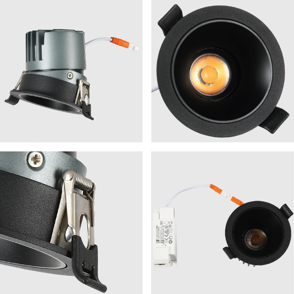 Imagen del downlight LED COB ajustable de 10W, ideal para espacios modernos como cocinas y salas, ofreciendo iluminación versátil.