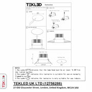 User manual for LED Recessed Downlight 10W Cool White 4000K Black IP20