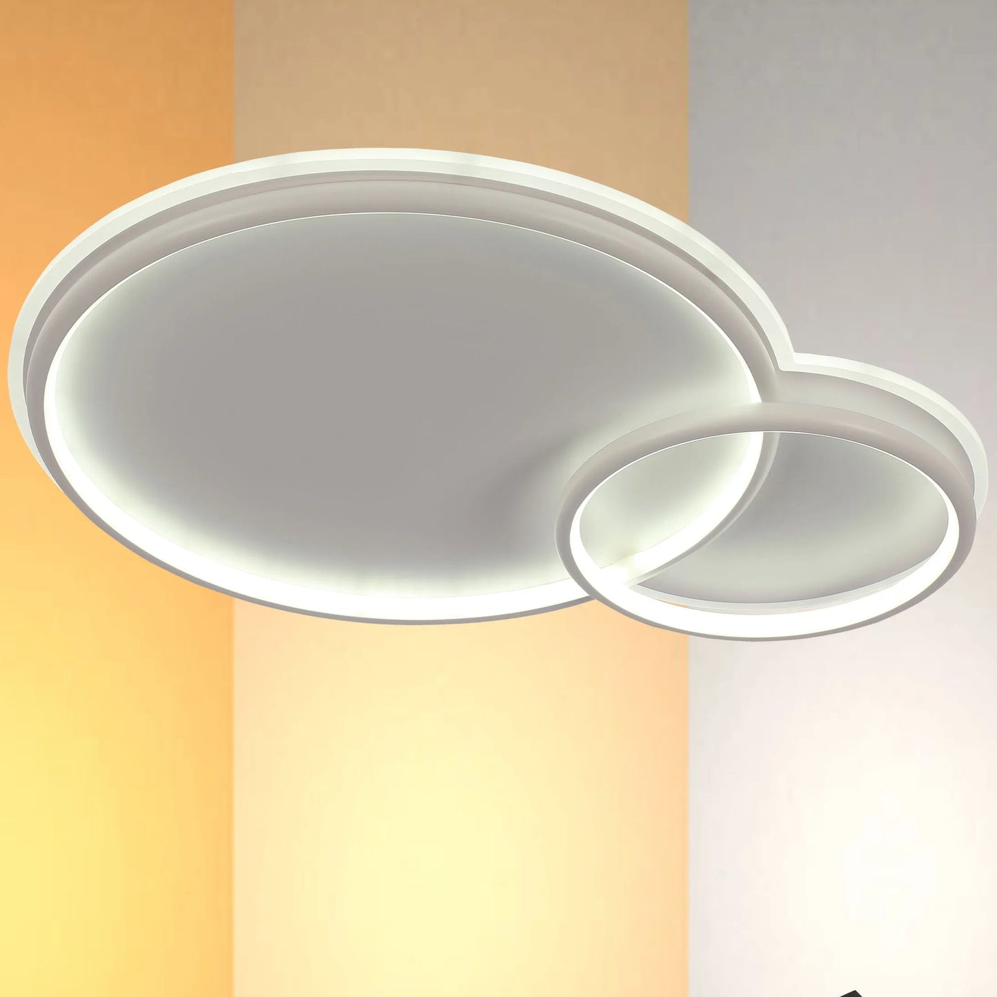 Lámpara de Techo LED de Doble Aro, CCT, Montaje al Ras, TEKLED