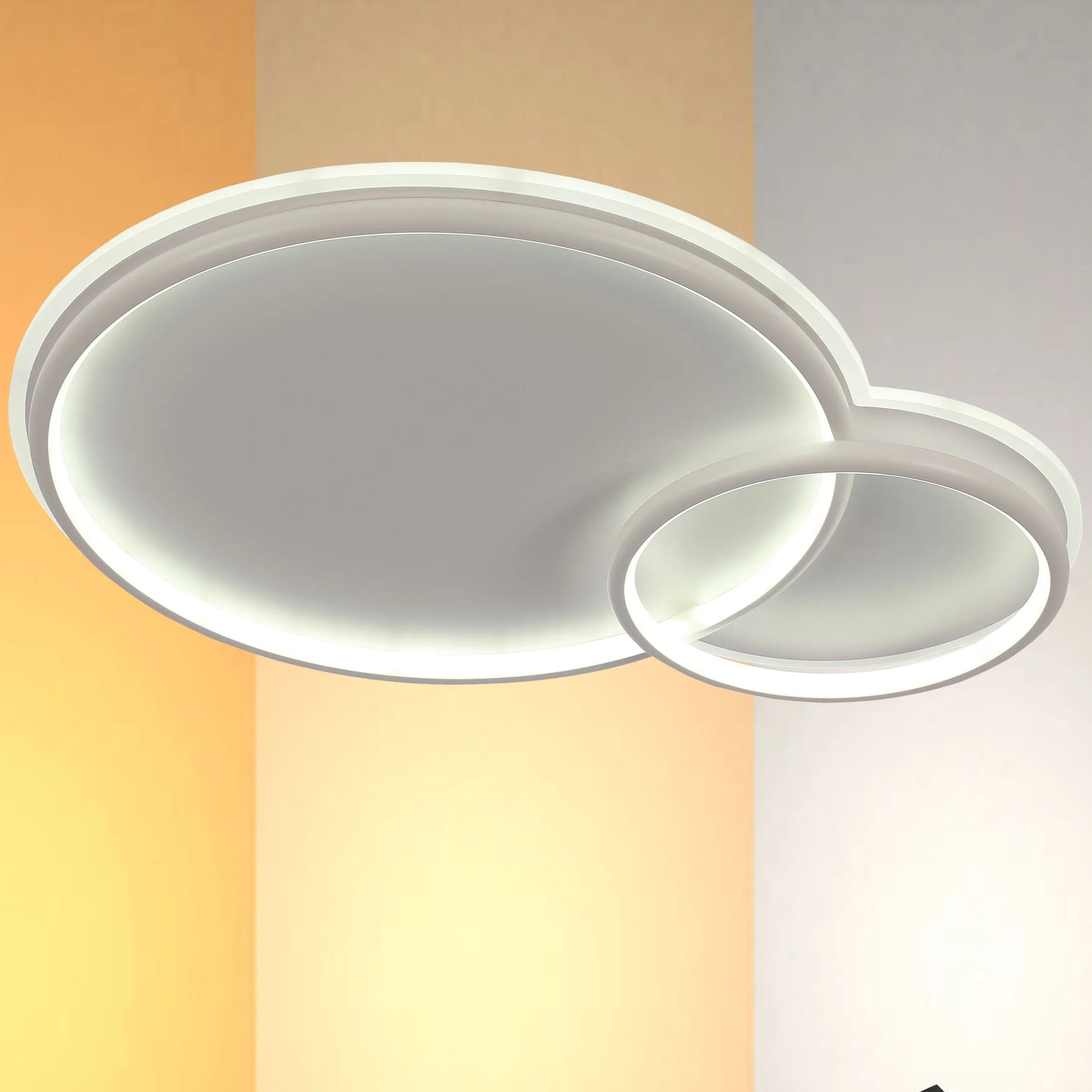 Lámpara de Techo LED de Doble Aro, CCT, Montaje al Ras, TEKLED