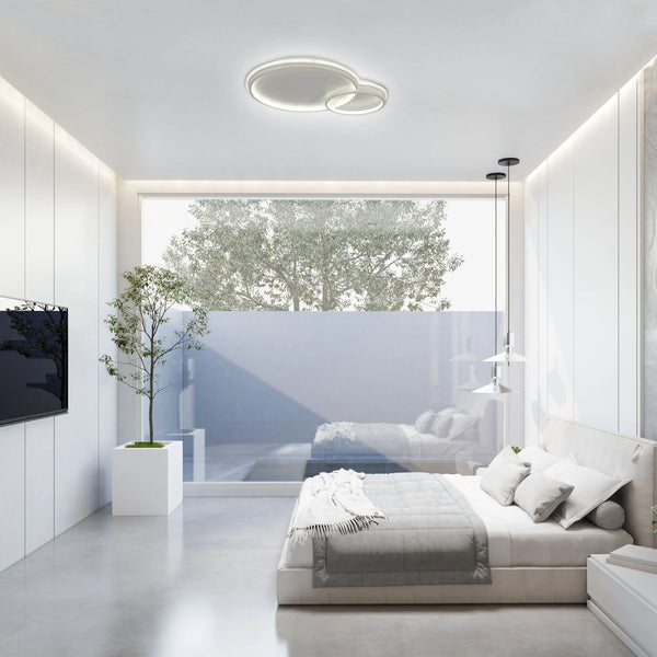 Lámpara de Techo LED de Doble Aro, CCT, Montaje al Ras, TEKLED
