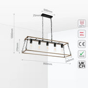 Dwelling Country farmhouse Transitional Island Chandelier Light E27x5 5