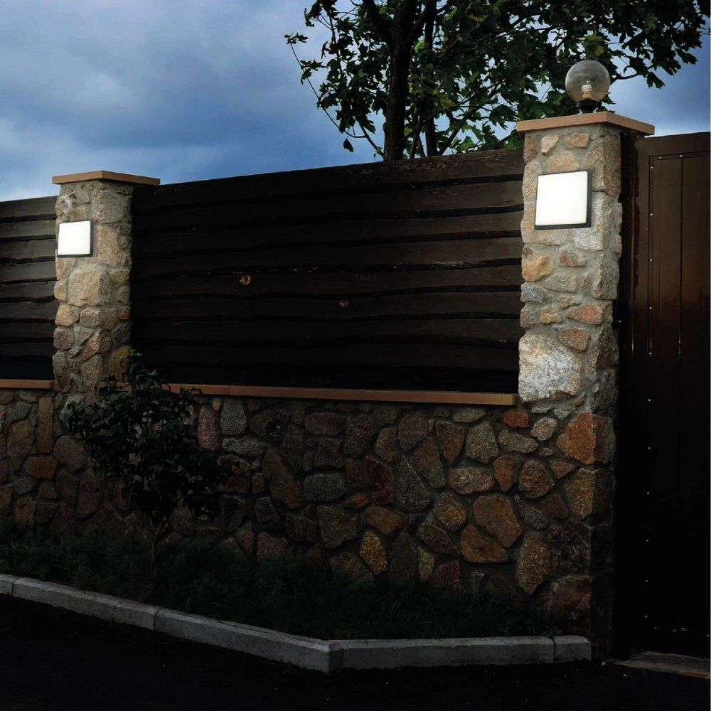 Outdoor usage of LED Diecast Aluminium Modern Square Wall Lamp 20W Cool White 4000K IP54 Anthracite Grey 250mm | TEKLED 183-03308
