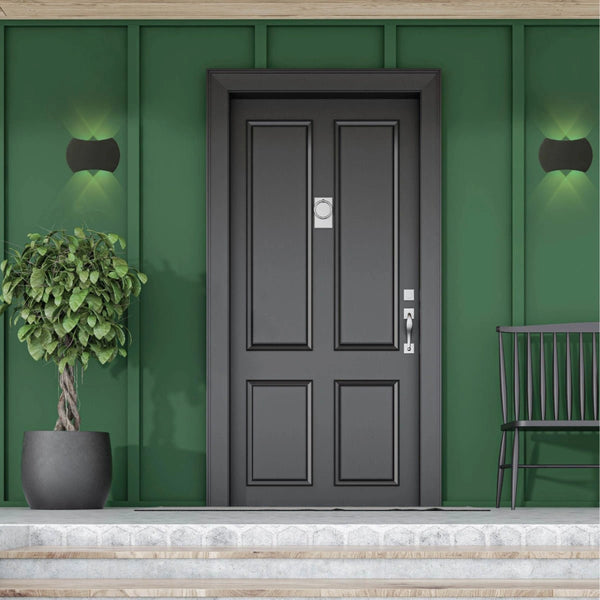 Outdoor usage of Black 4 way Up Down Outdoor Modern LED Wall Light | TEKLED 183-03312
