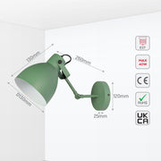 Luz de pared ajustable de estilo nórdico, ideal para espacios contemporáneos como salones o estudios con decoración minimalista.