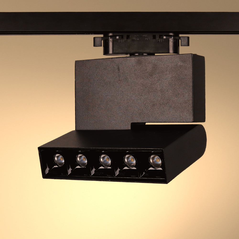 Imagen principal de un foco LED de riel, ideal para iluminación moderna en espacios comerciales y residenciales.