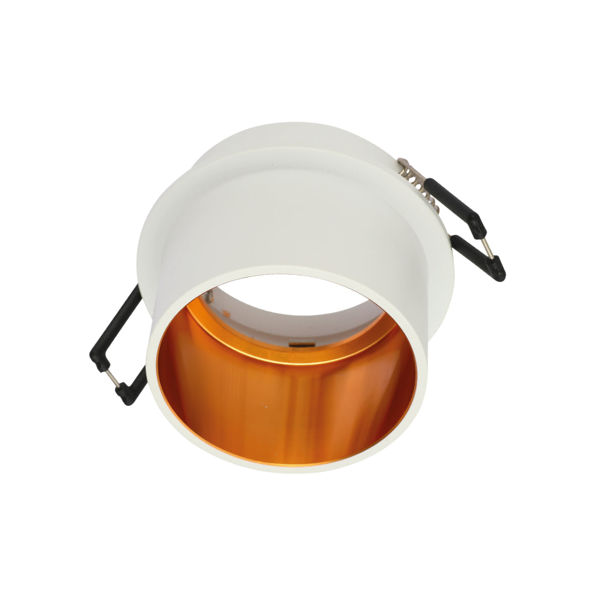 Luz de downlight fija de aluminio fundido con acento en cobre, perfecta para espacios contemporáneos y modernas oficinas.