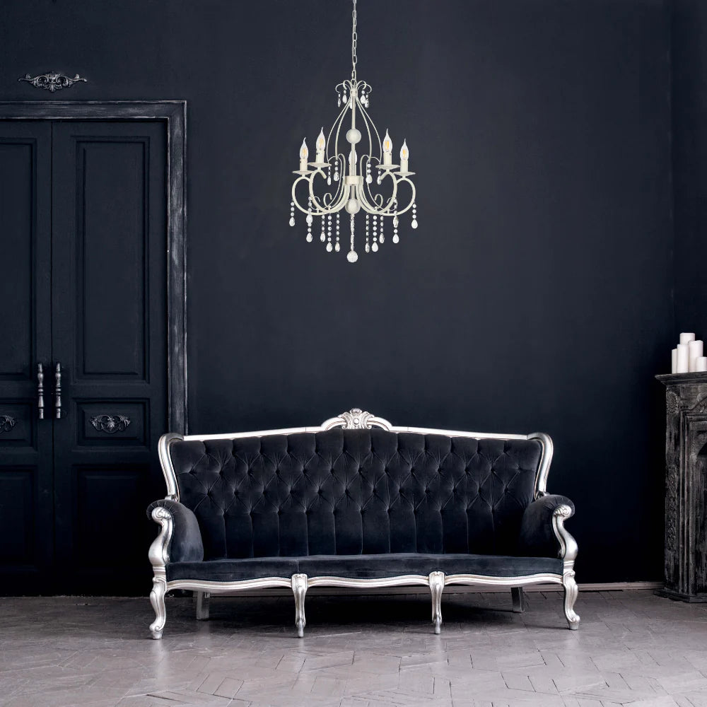 Living room kitchen bedroom use of Gallardos Minimal Chandelier Ceiling Light with Crystal Beads | TEKLED 152-171802