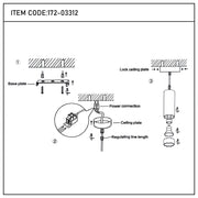 Lámpara colgante con textura geométrica - Portalámparas GU10, regulable, altura 240 mm