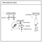 Lámpara colgante con textura geométrica - Portalámparas GU10, regulable, altura 240 mm