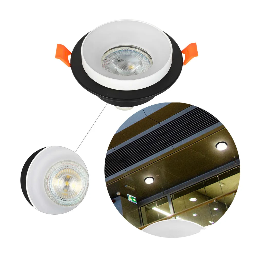 Toma de cerca del Downlight Fijo Empotrado GU10 con Protección contra Deslumbramiento-143-03430