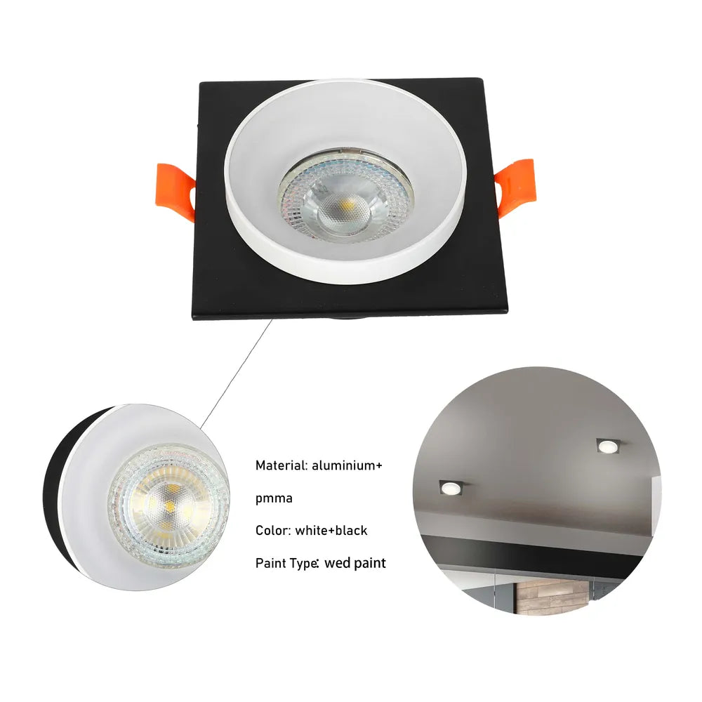 Plano cercano del Downlight GU10 Empotrado Fijo con Protector de Deslumbramiento-143-03432
