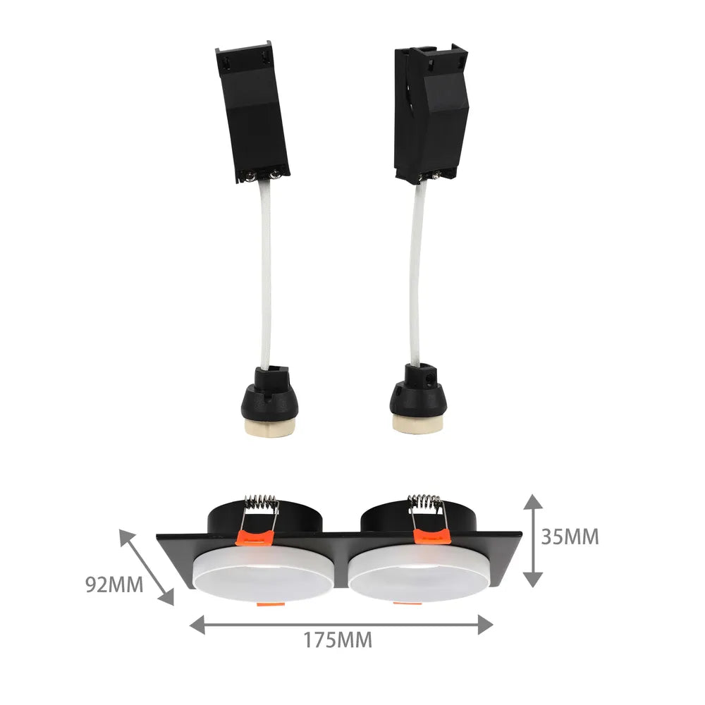 Tamaño y especificaciones técnicas del Downlight Empotrado Fijo GU10 Glare Guard-143-03434