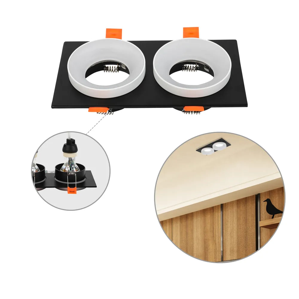 Plano corto del Downlight Empotrado Fijo con Protección Antideslumbrante GU10-143-03434